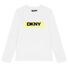 Boys Mini Me White Logo Long Sleeve Top, 1, hi-res