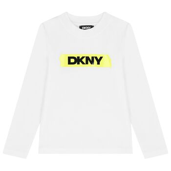 Boys Mini Me White Logo Long Sleeve Top