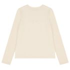 Girls Beige Printed Long Sleeve Top, 2, hi-res