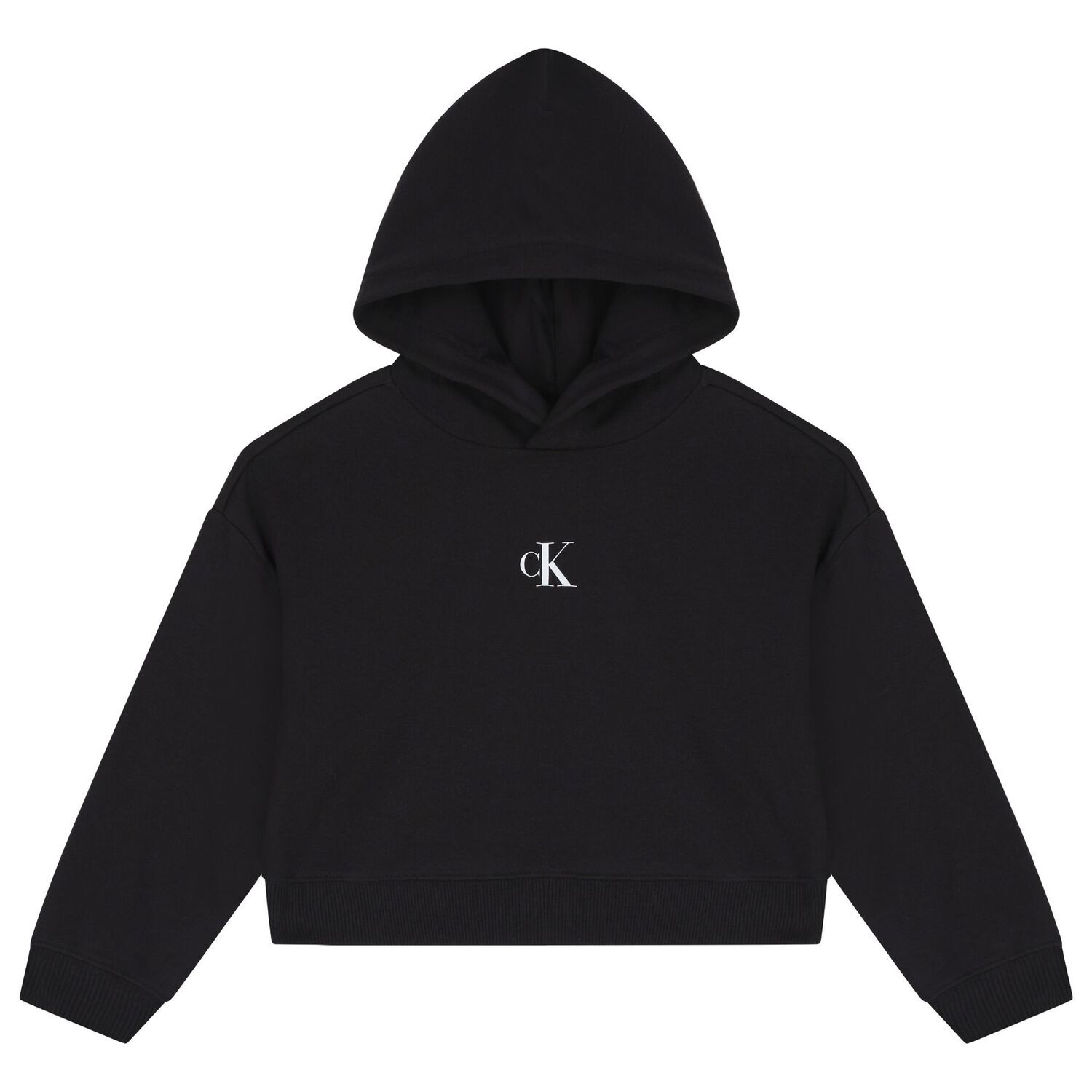 Girls Black Logo Hooded Top, 1, hi-res image number null