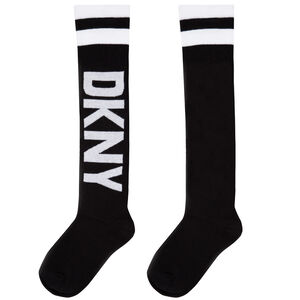 Girls Black & White Logo Socks
