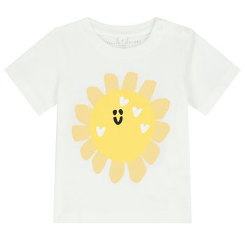 Younger Girls Ivory Sunflower T-Shirt