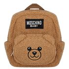 Beige Fleece Teddy Bear Backpack, 1, hi-res
