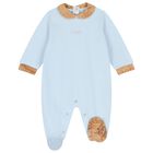 Baby Boys Blue & Beige Geo Map Babygrow Gift Set, 1, hi-res