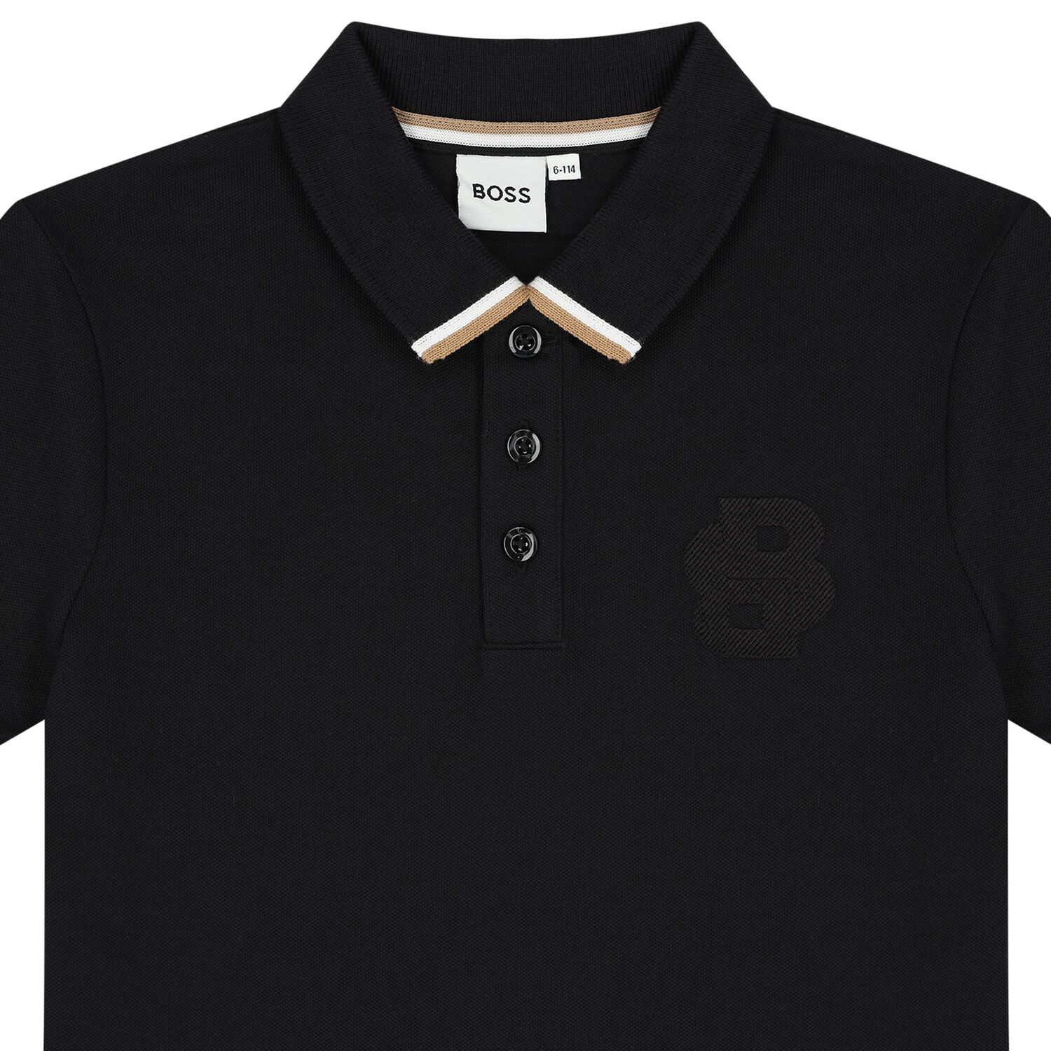 Boys Black Logo Polo Shirt, 1, hi-res image number null