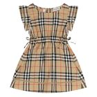 Younger Girls Beige Check Dress, 1, hi-res