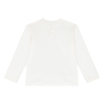 Baby Boys White Logo Long Sleeve Top