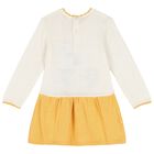 Younger Girls Ivory & Yellow Floral Dress, 1, hi-res