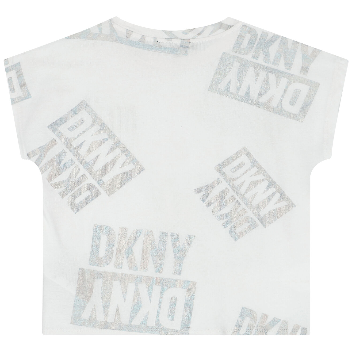 تيشيرت بالشعار باللون الابيض للبنات , 1, hi-res