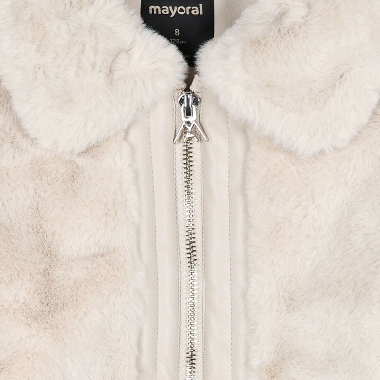 Girls Ivory Fur Jacket, 1, hi-res