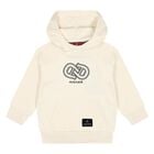 Younger Boys Beige Logo Hooded Top, 2, hi-res