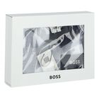 طقم أولاد شورت بالشعار باللون الأبيض والأزرق, 1, hi-res