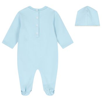 Baby Boys Blue Logo Babygrow Gift Set