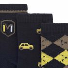 Baby Boys Black & Yellow Socks (3 Pack), 2, hi-res