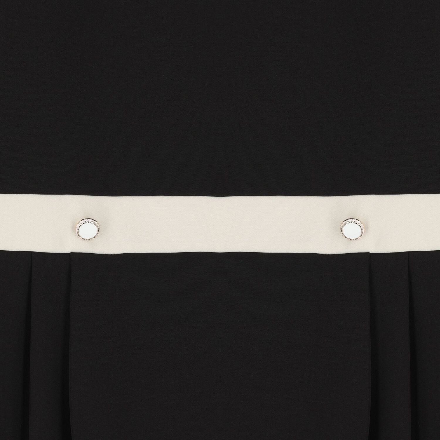 Girls Black & Ivory Pleated Dress, 2, hi-res
