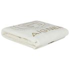 طقم أفرول بالشعار باللون العاجى والذهبى, 1, hi-res