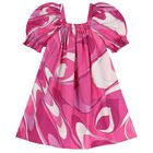 Girls Pink & Purple Ruffled Marmo Dress, 1, hi-res
