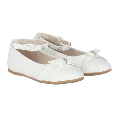 Girls White Leather Shoes