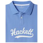 Boys Blue Logo Polo Shirt , 1, hi-res