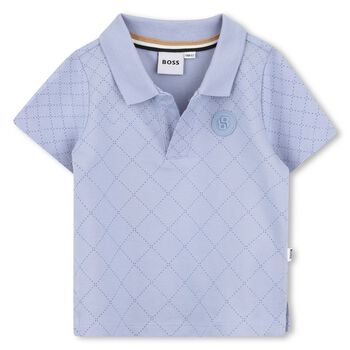 Younger Boys Blue Logo Polo Shirt