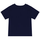 Girls Navy Blue Sequin T-Shirt, 1, hi-res