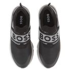 Boys Black Logo Trainers, 1, hi-res