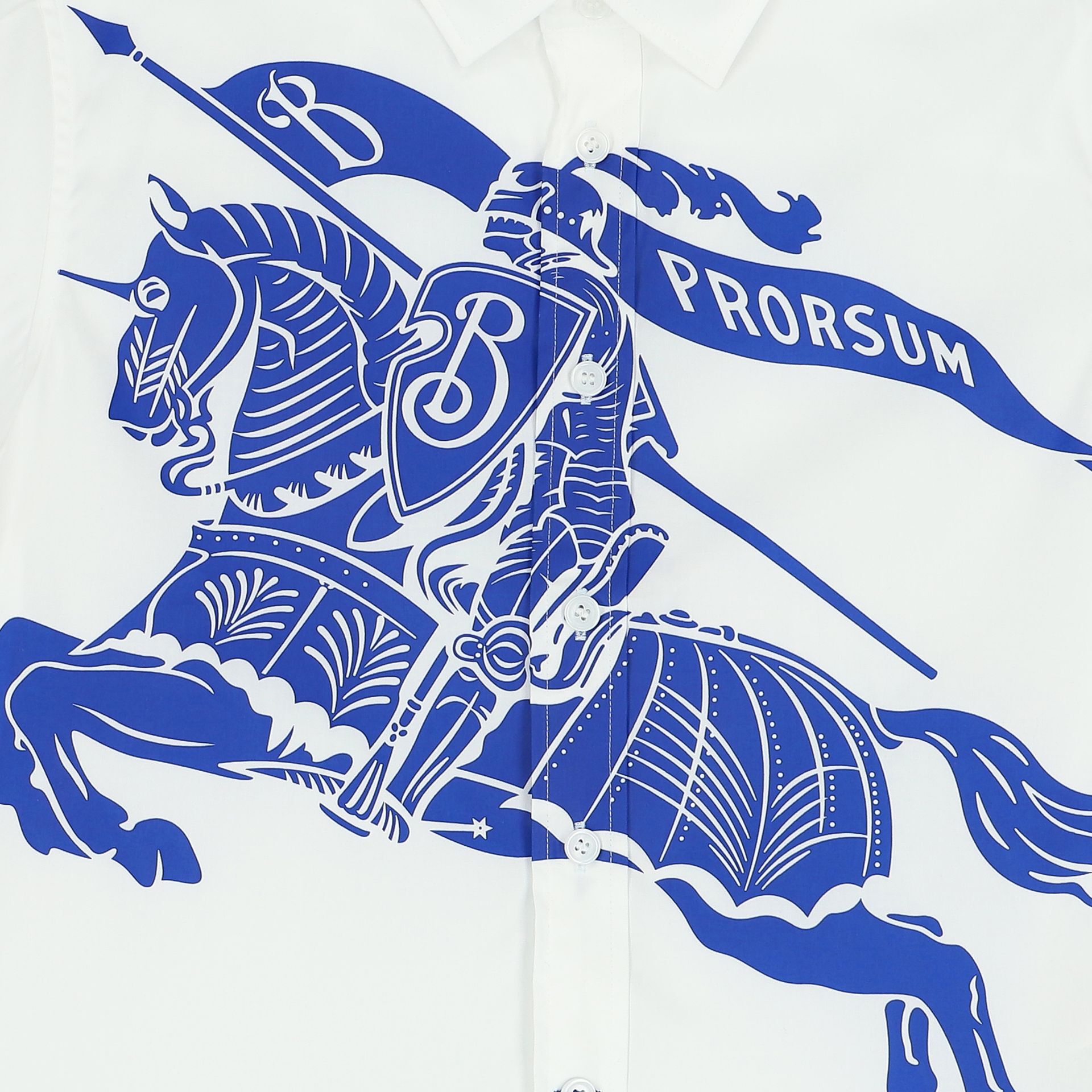 Burberry Boys White & Blue Knight Shirt | Junior Couture
