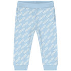 Younger Boys Blue Logo Joggers, 1, hi-res
