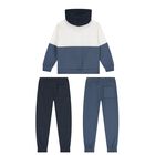 Boys Ivory & Blue Tracksuit Set ( 3 Piece ), 1, hi-res