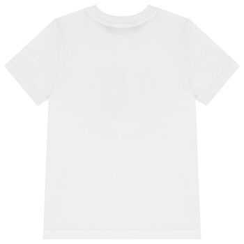 Boys White & Gold Logo T-Shirt