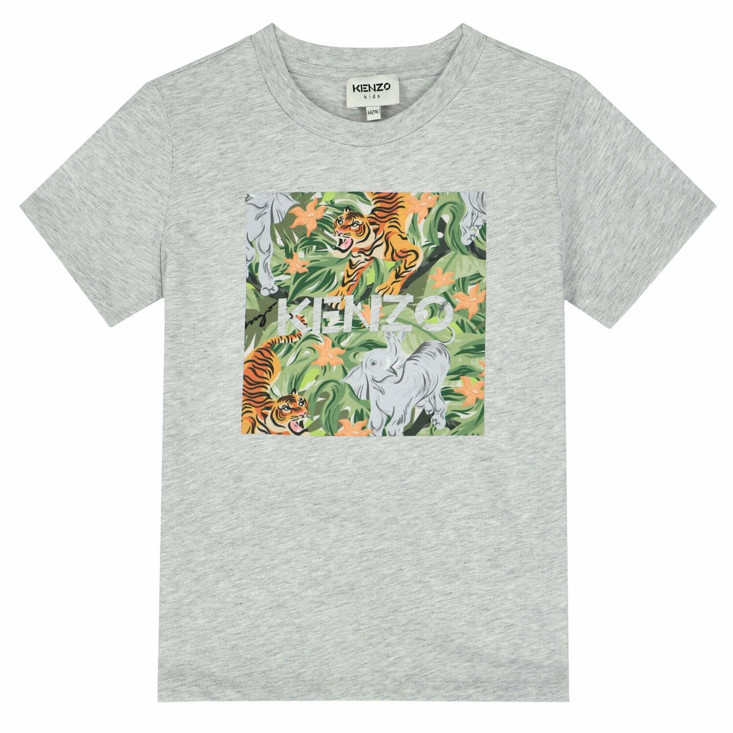 Boys Grey Logo Jungle T-Shirt, 1, hi-res