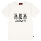Girls Ivory Teddy Bear Logo T-Shirt, 1, hi-res