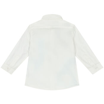 Younger Boys White Logo Shirt
