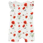 رومبير بنات بطبعة الزهور باللون الأبيض والأحمر, 1, hi-res