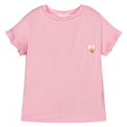 Girls Pink Sequin Wings T-Shirt, 2, hi-res