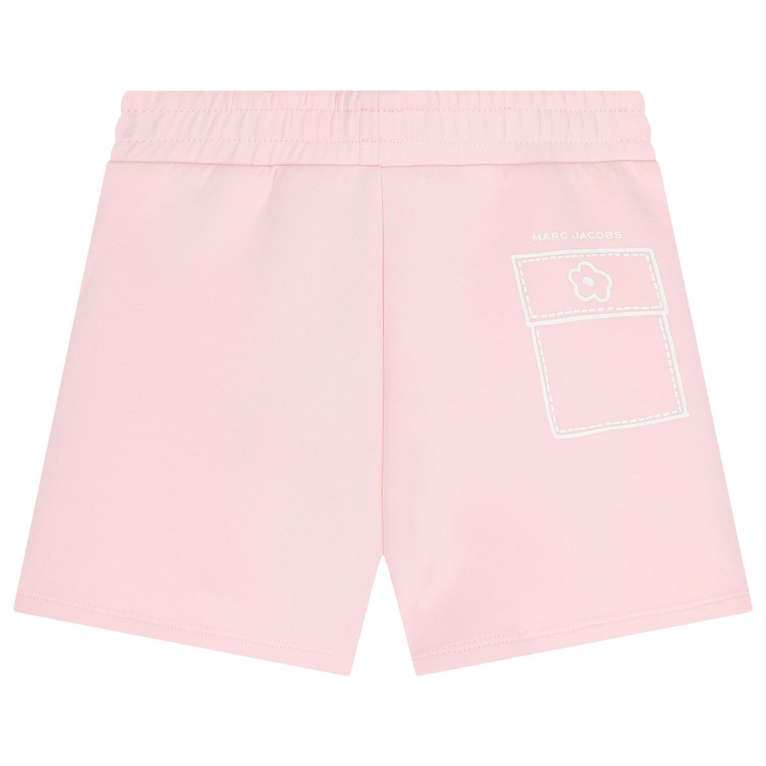 Girls Pink Stitched Print Shorts, 2, hi-res