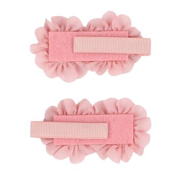 Girls Pink Tulle Flower Hairclips ( 2 Pack )