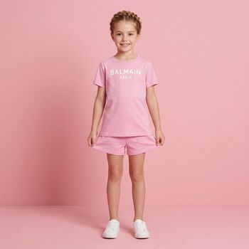 Girls Pink Logo T-Shirt Dress 