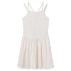 Girls Ivory Ribbed Dress, 2, hi-res