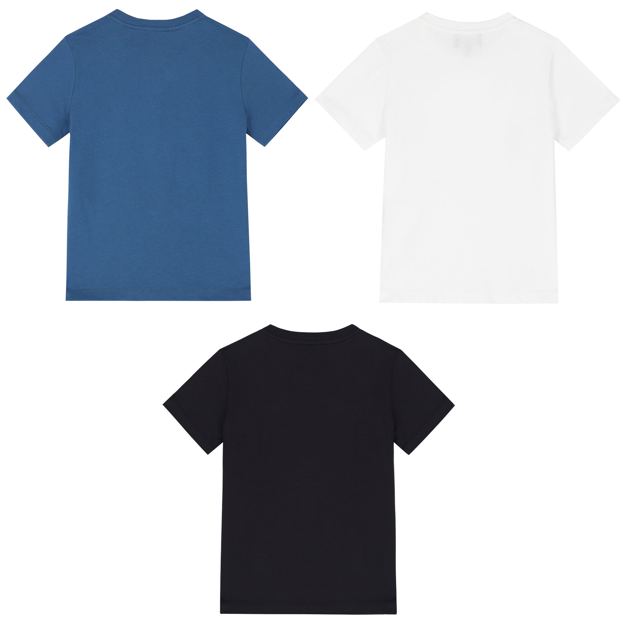 Emporio Armani Boys White, Black & Blue Logo T-Shirts ( 3