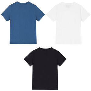 Boys White, Black & Blue Logo T-Shirts ( 3-Pack )