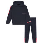 Boys Navy Logo Tracksuit, 1, hi-res