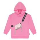 Girls Pink Logo Hooded Top, 1, hi-res