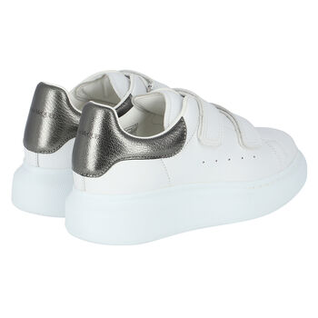 White & Silver Logo Trainers