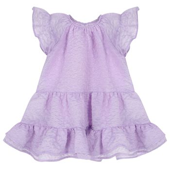 Girls Lilac Tiered Dress