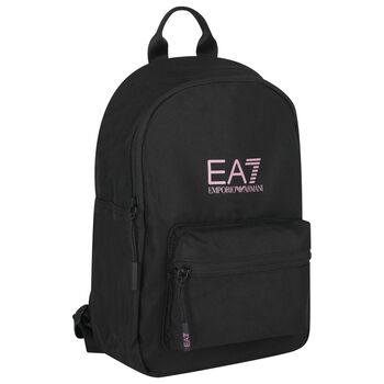 Girls Black & Pink Logo Backpack