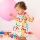 Girls Pink & Yellow Floral Dress, 1, hi-res