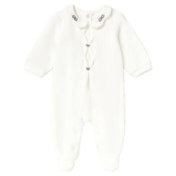 Baby Girls Ivory Heart Babygrow