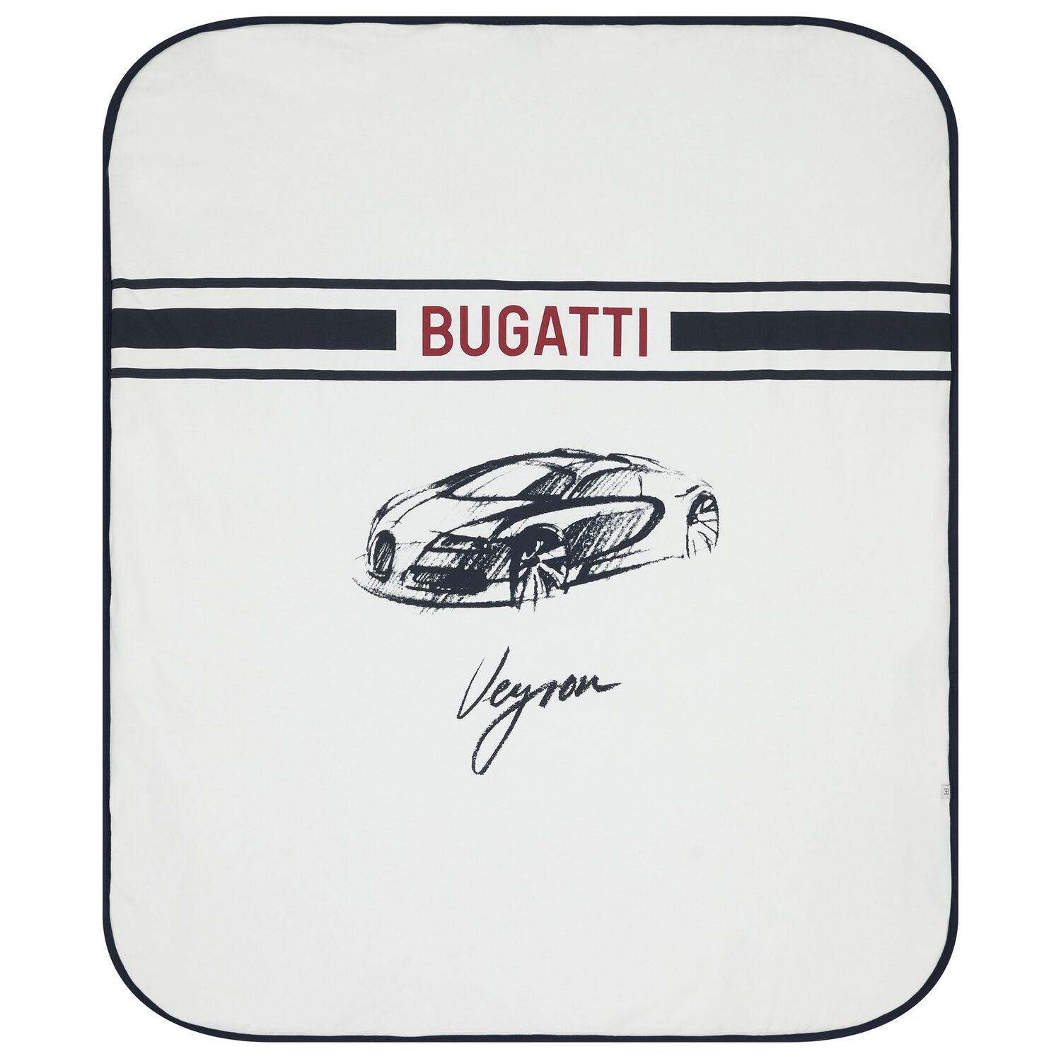 Baby Boys White & Navy Blue Logo Blanket, 1, hi-res