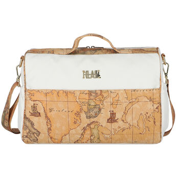 Ivory & Beige Geo Map Baby Changing Bag